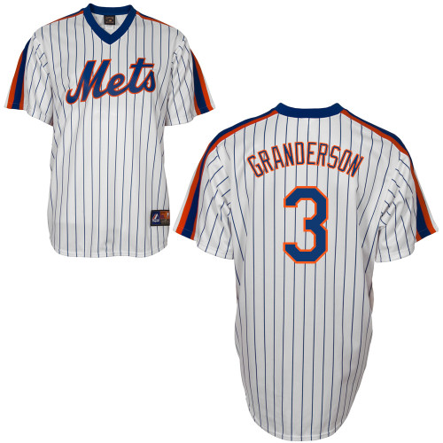 Curtis Granderson #3 MLB Jersey-New York Mets Men's Authentic Home Cooperstown White Baseball Jersey